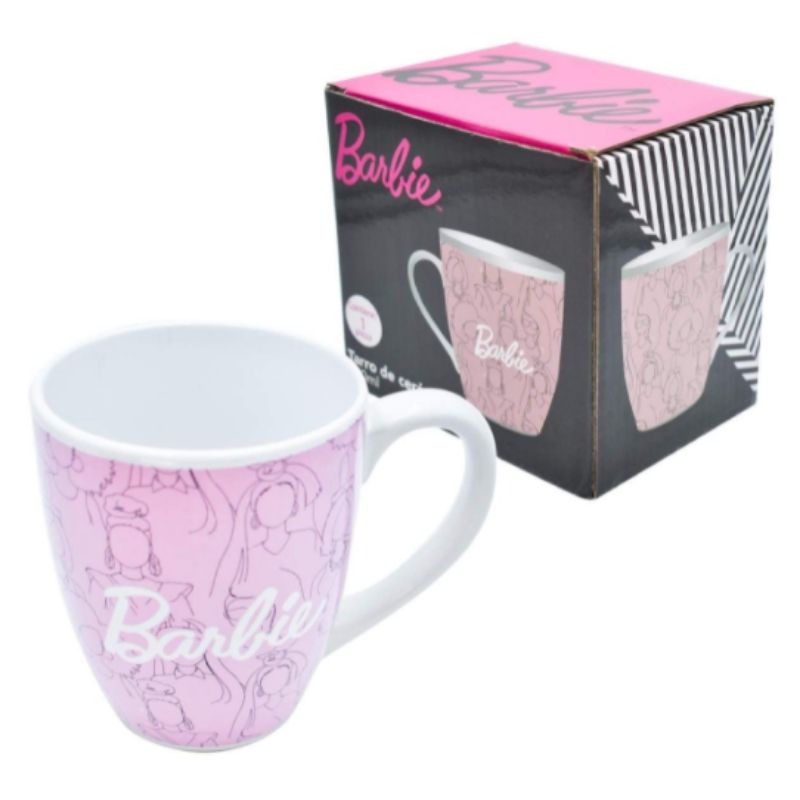 Fun Kids 1738-116 Taza Barbie de Cerámica de 500 Ml Rosa