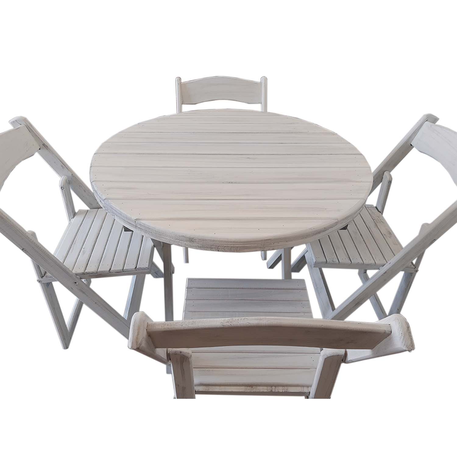 Comedor Redondo Modelo Vintage Del Bosque 4 personas 90cm . Rústico Tratable . Leer Descripción