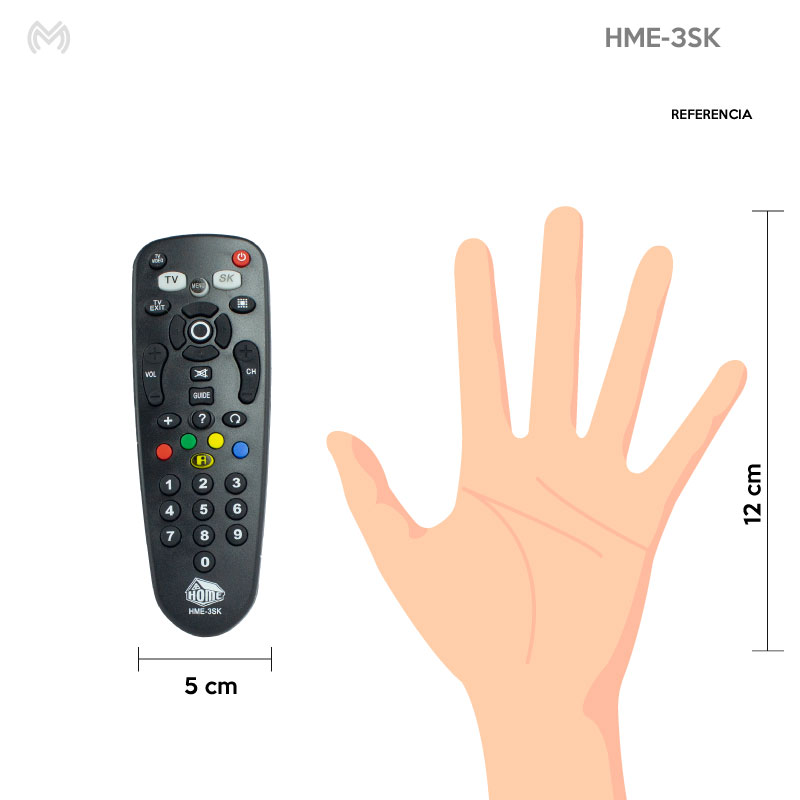 Control Remoto  Universal 2 en 1 para Pantallas y TV Satelital Compatible con Sky / Master / HME-3SK