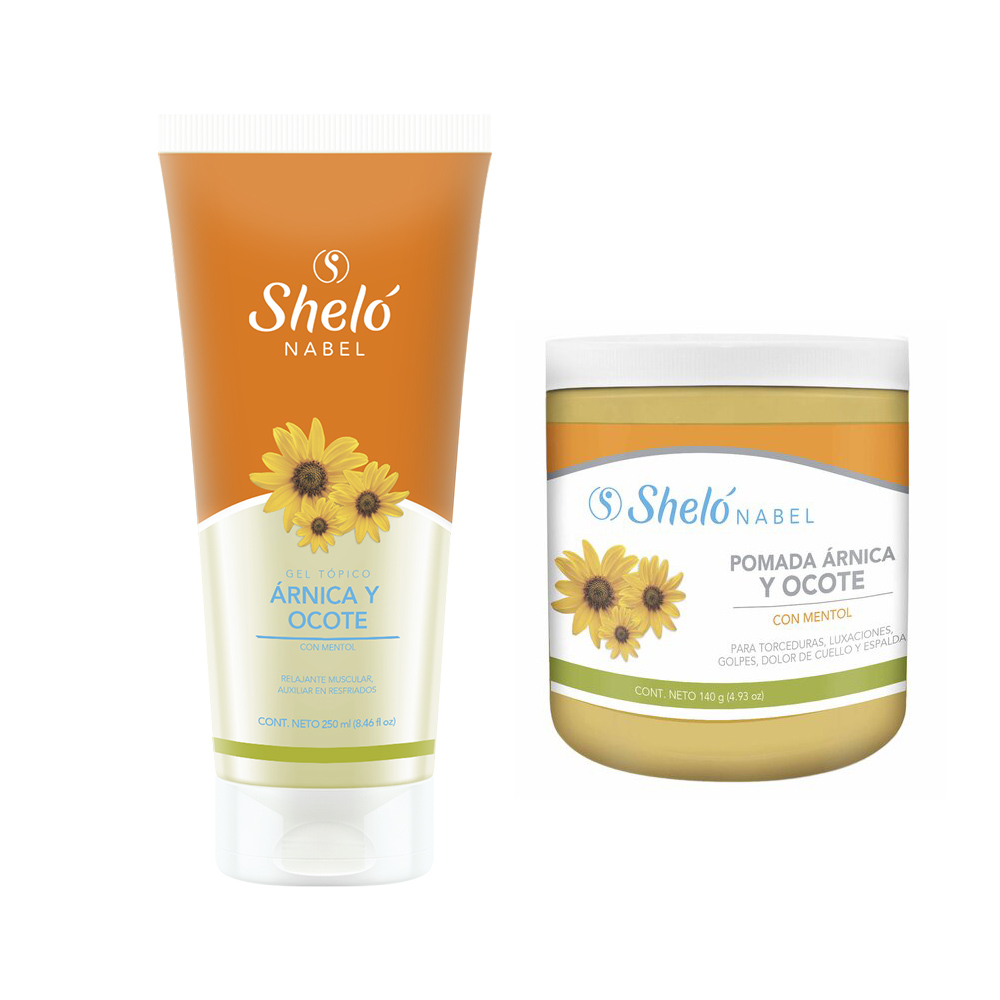 Set Gel + Pomada Árnica y Ocote Para Reumas Desinflama Sheló.