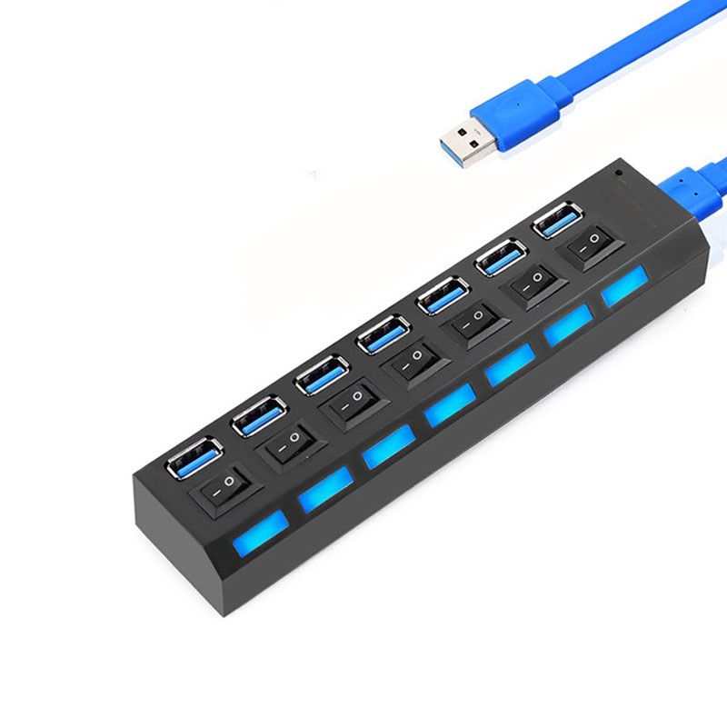 HUB USB 3.0 ALTA VELOCIDAD 7 PUERTOS CON SWITCH INDEPENDIENTE