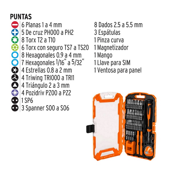 Juego /reparación Celular Y dispositivos Electrónicos Desarmador y herramientas para Reparar 7pz Truper JGO-TEL-77