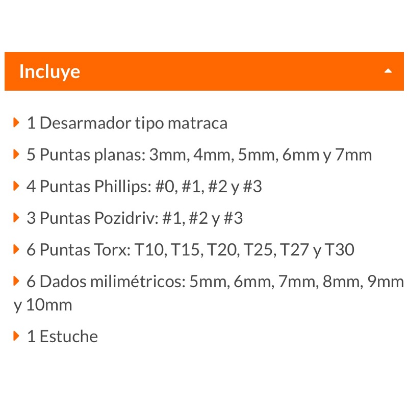 Desarmador Tipo Matraca con 18 Puntas Planas -de Cruz y 6 Dados Milimétricos Estuche para Cinturón JDM-26 TRUPER