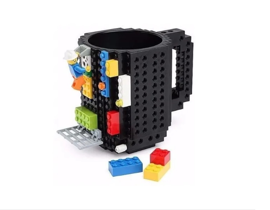 Taza Lego Con Diseño Bloques De Construcción Negra BYTESHOP.