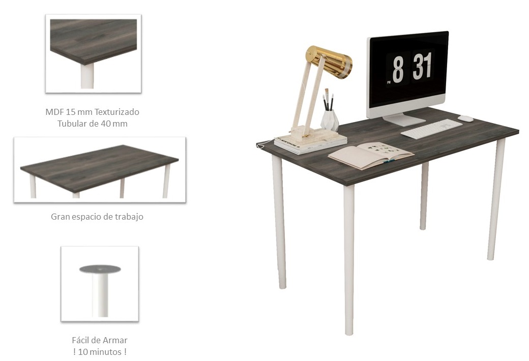 Escritorio Home Office Basic Gris