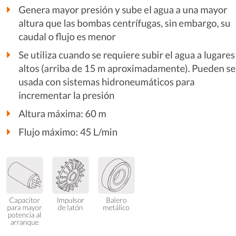 Bomba para  Agua Eléctrica Periférica 1 Hp Bobina Aluminio Altura máx. 60 m Truper BOAP-1A2 