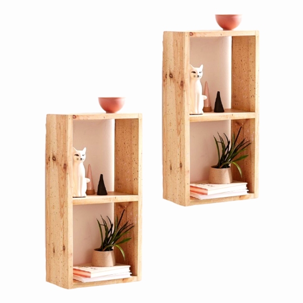 SET de 2 Estantes Flotantes Rectangulares en MDF Resistente - Kronos Muebles y Decoración 
