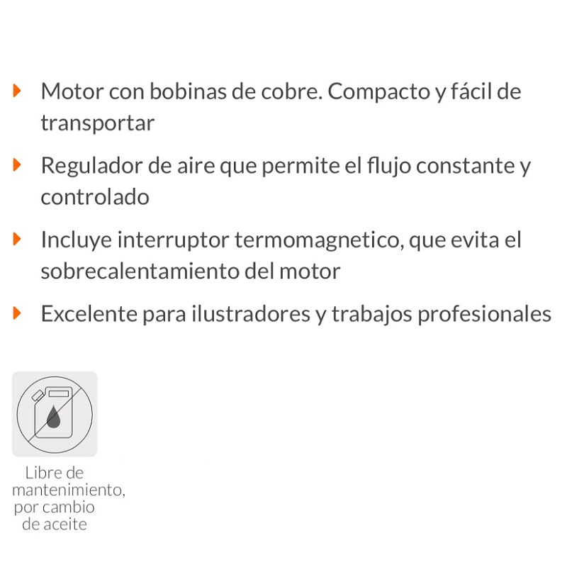Compresor de diafragma para aerógrafo, 1/5 hp, 110 v Truper COMP-AERO Calidad Premium Aerógrafo