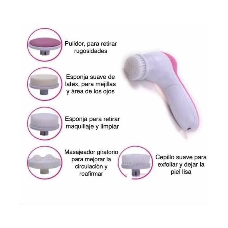 Kit de cepillo limpiador facial eléctrico 5 en 1 y succionador de puntos negros