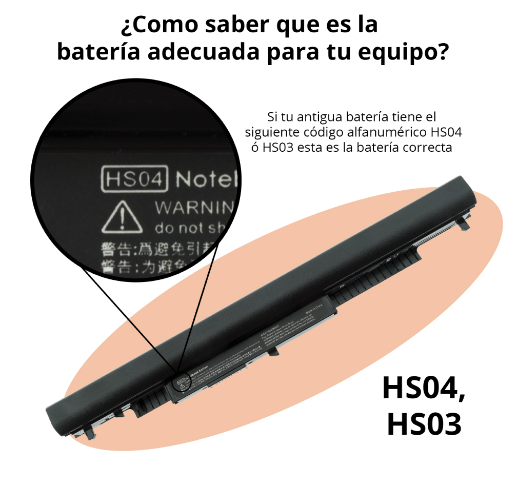 Compatible PO We - Batería para portátil HP HS04 HS03 807957-001 807612-421 807956-001 255 G4 250 G4
