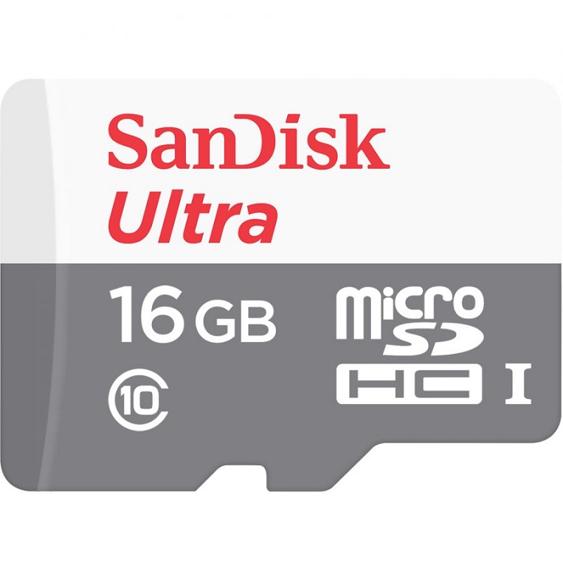 Memoria MicroSD Sandisk 16GB Ultra Clase 10 con adaptador. Paquete con 5 piezas.