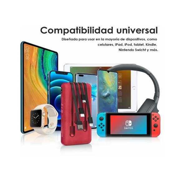 Power Bank Batería Portátil Carga Rápida 10000mah 1hora.