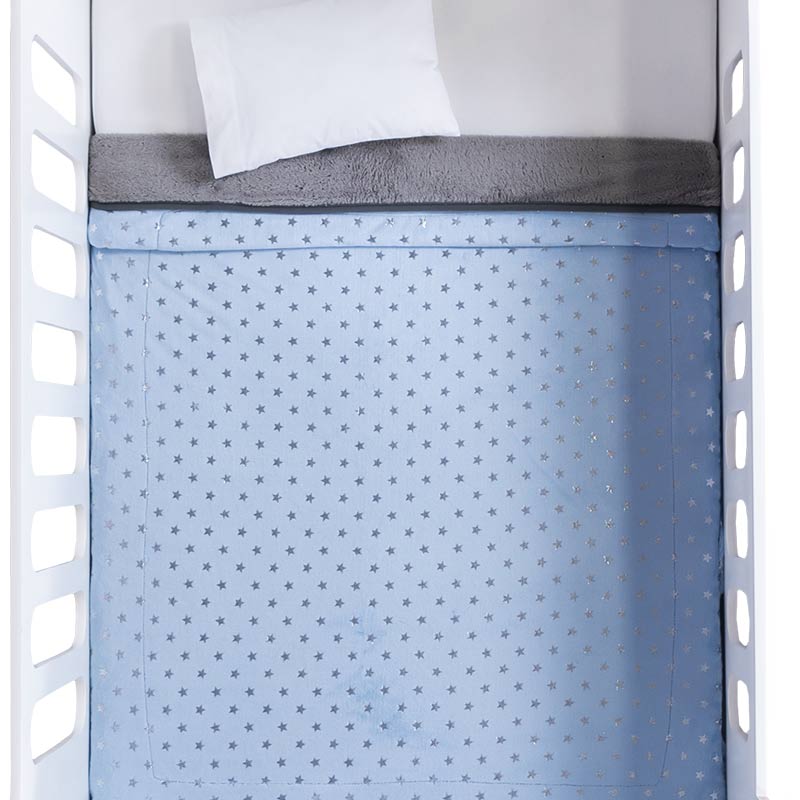 Cobertor Baby Siberia Blue Stars Cuna - Vianney 