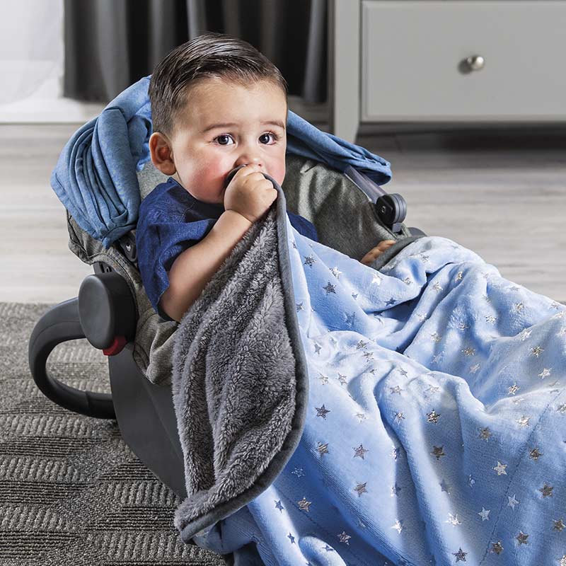 Cobertor Baby Siberia Blue Stars Cuna - Vianney 