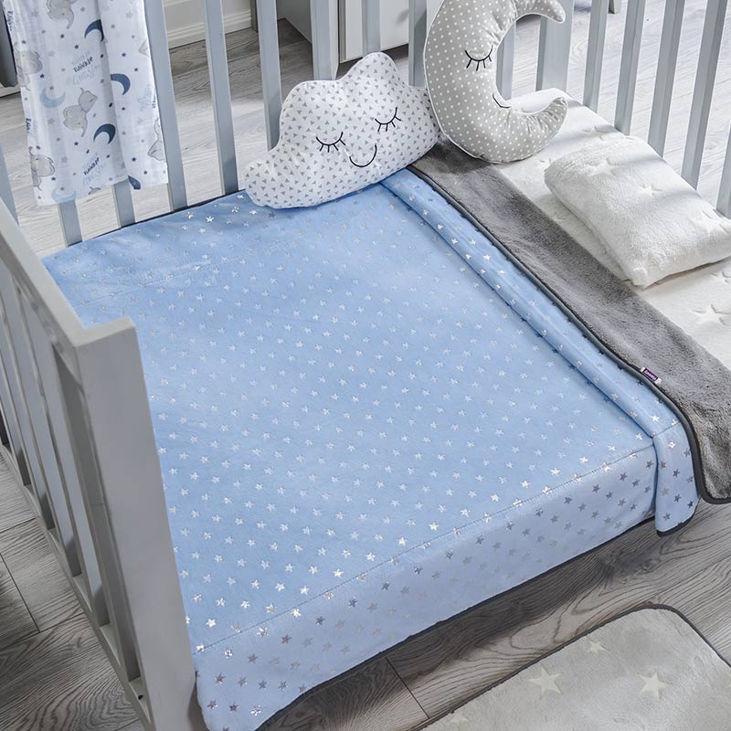 Cobertor Baby Siberia Blue Stars Cuna - Vianney 
