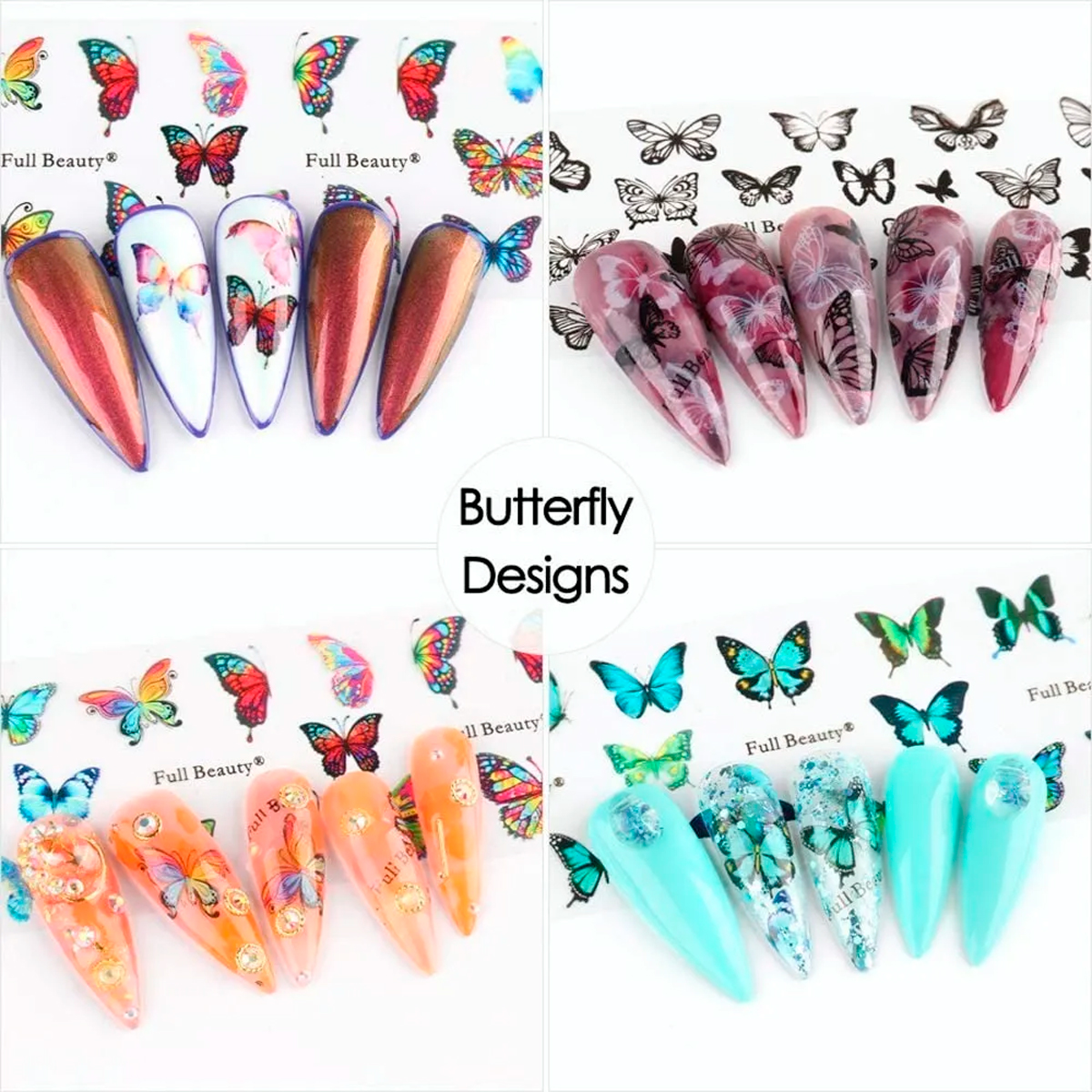 50 Pegatinas Para Decorar Uñas Trasnferencia de Laminas Foil Surtido Mixto