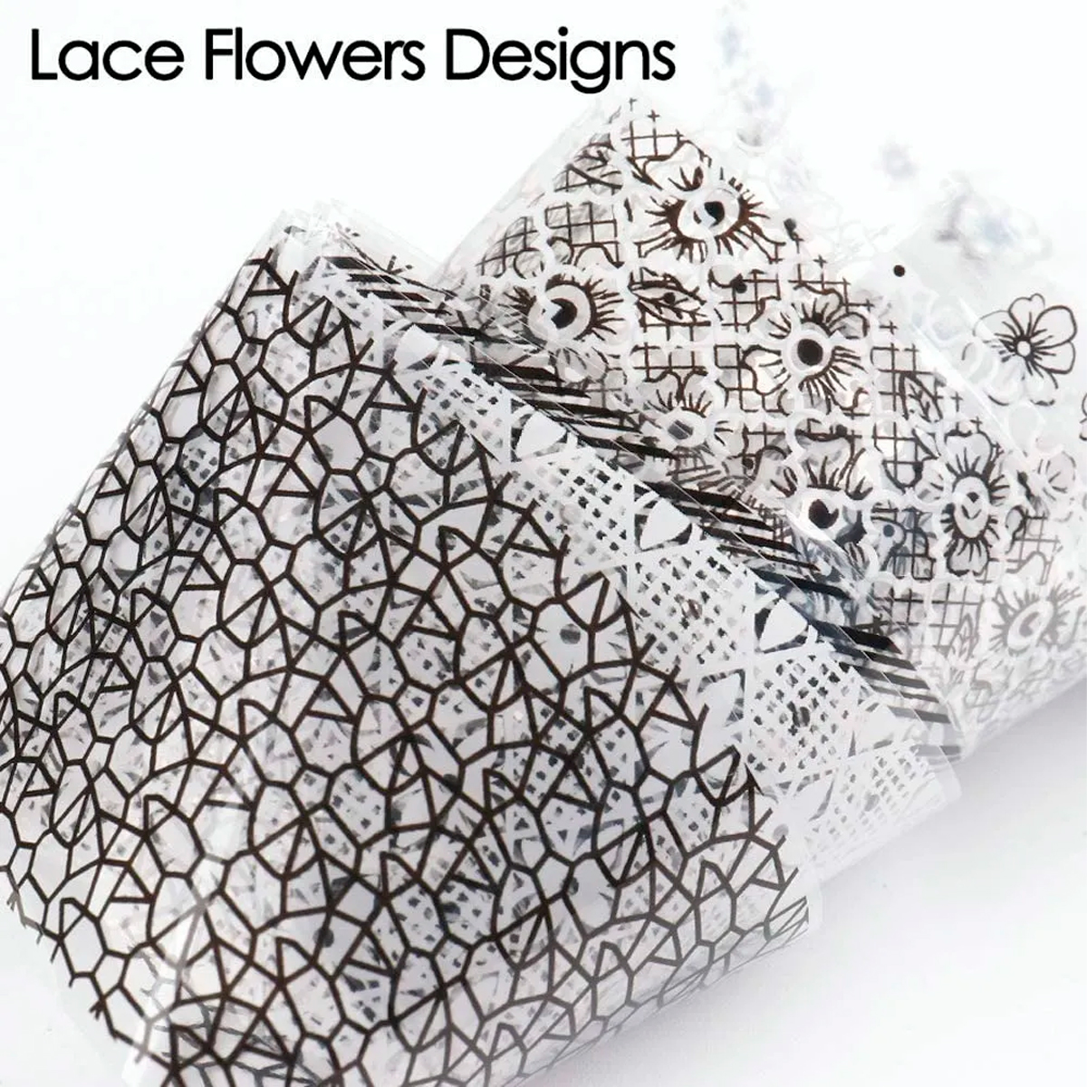 50 Pegatinas Para Decorar Uñas Trasnferencia de Laminas Foil Surtido Mixto