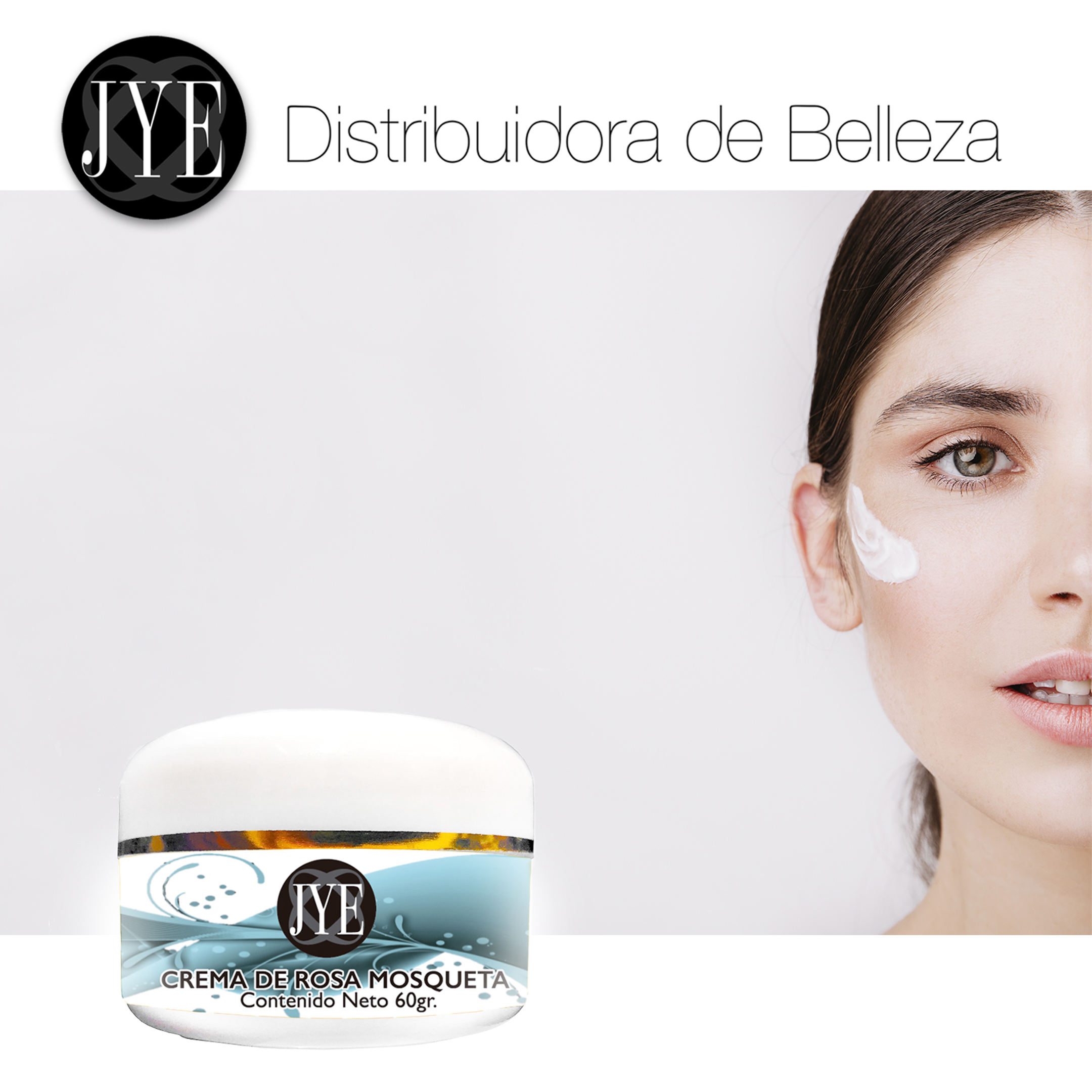 Crema de Rosa Mosqueta JYE Natural. Incluye 3 frascos