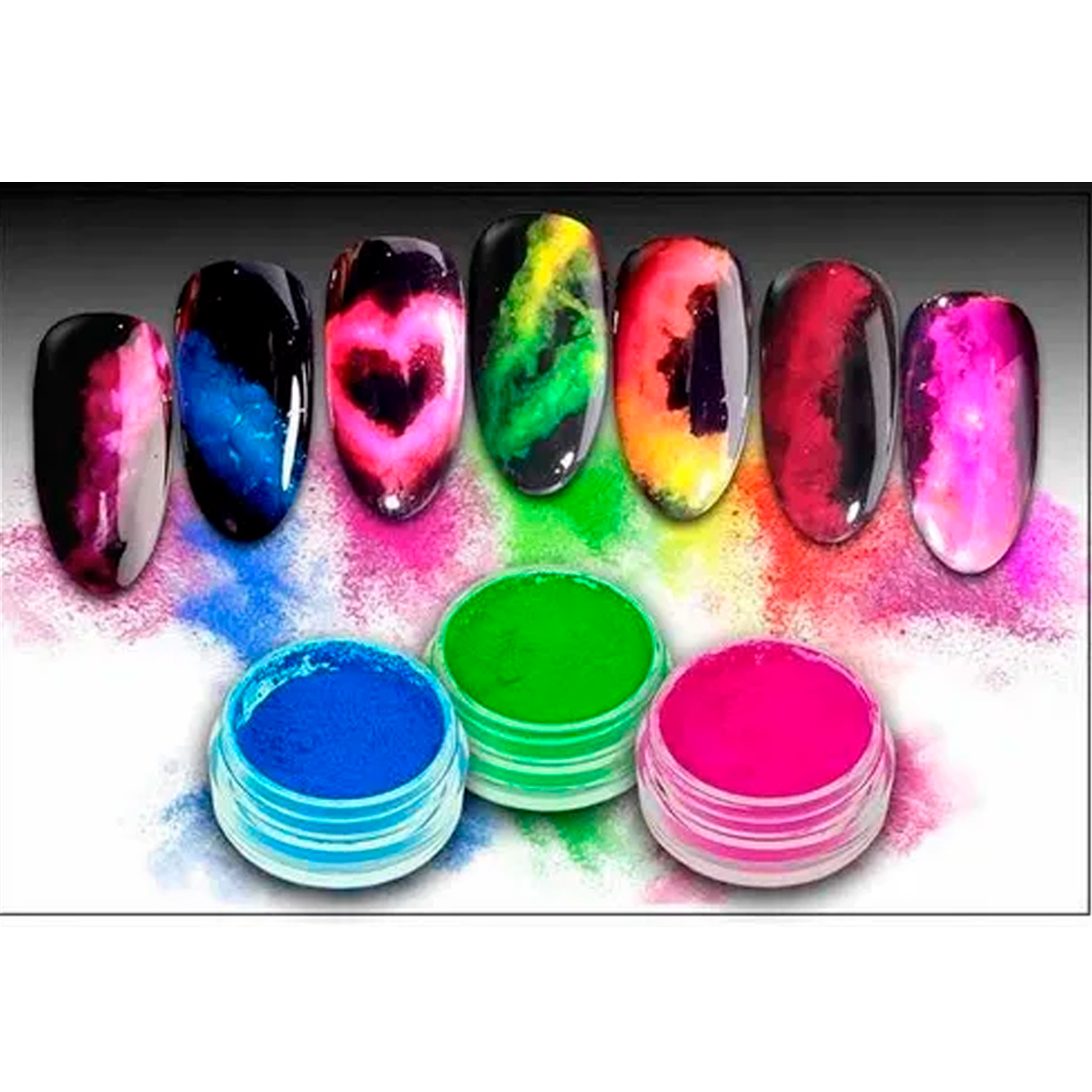 Efecto Humo En Polvo Para Uñas Acrílicas Acrygel 6 Piezas Decoracion De Uñas.