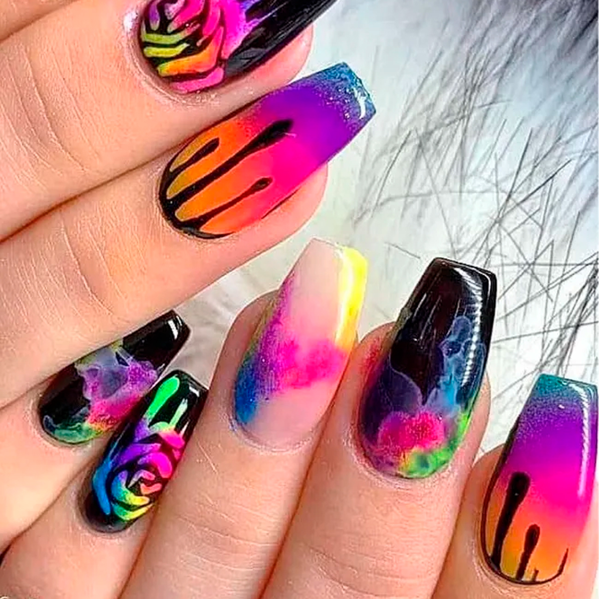 Efecto Humo En Polvo Para Uñas Acrílicas Acrygel 6 Piezas Decoracion De Uñas.