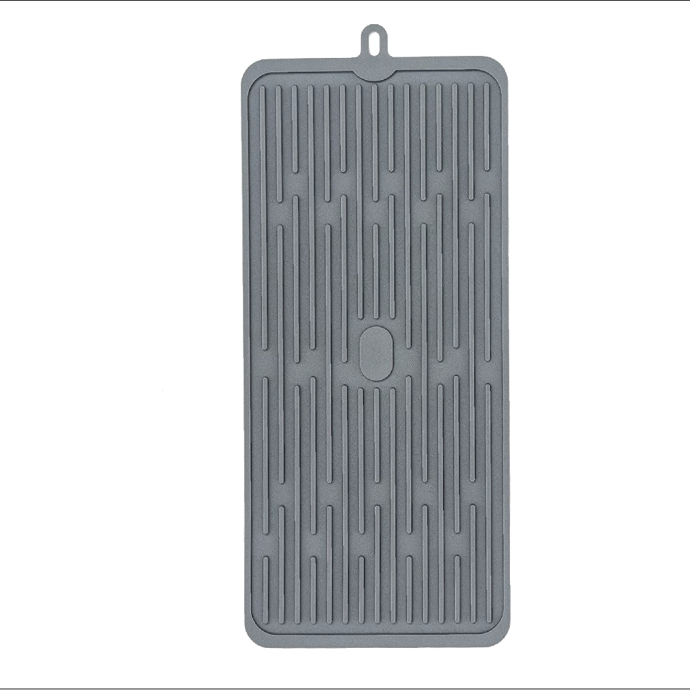 Muelle14 - Escurridor para Platos, Tapete de Silicona resistente al calor 27x20x0.5cm (gris) 