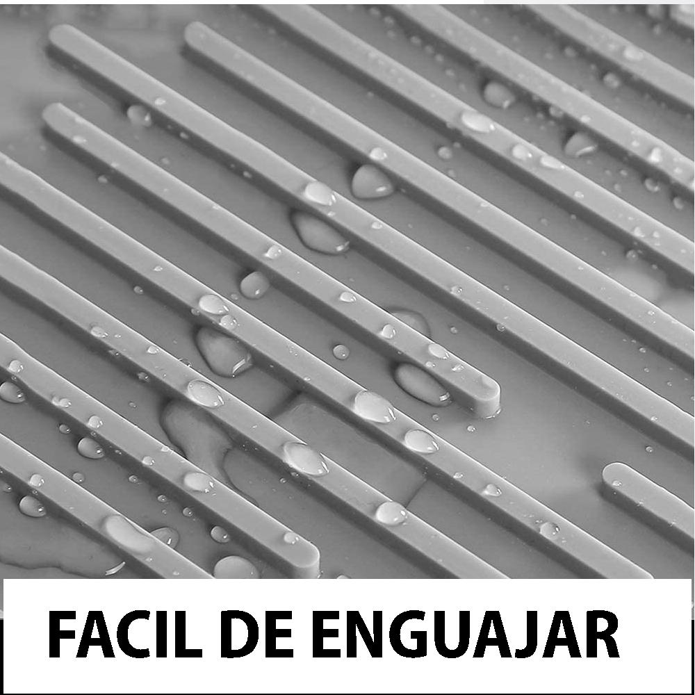 Muelle14 - Escurridor para Platos, Tapete de Silicona resistente al calor 27x20x0.5cm (gris) 