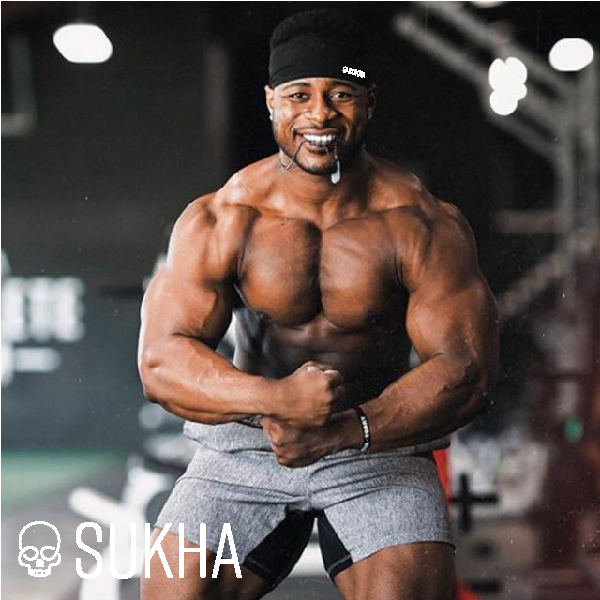 SUKHA - 2 Bandas Deportivas para la Cabeza Hombre Nylon (Negro)