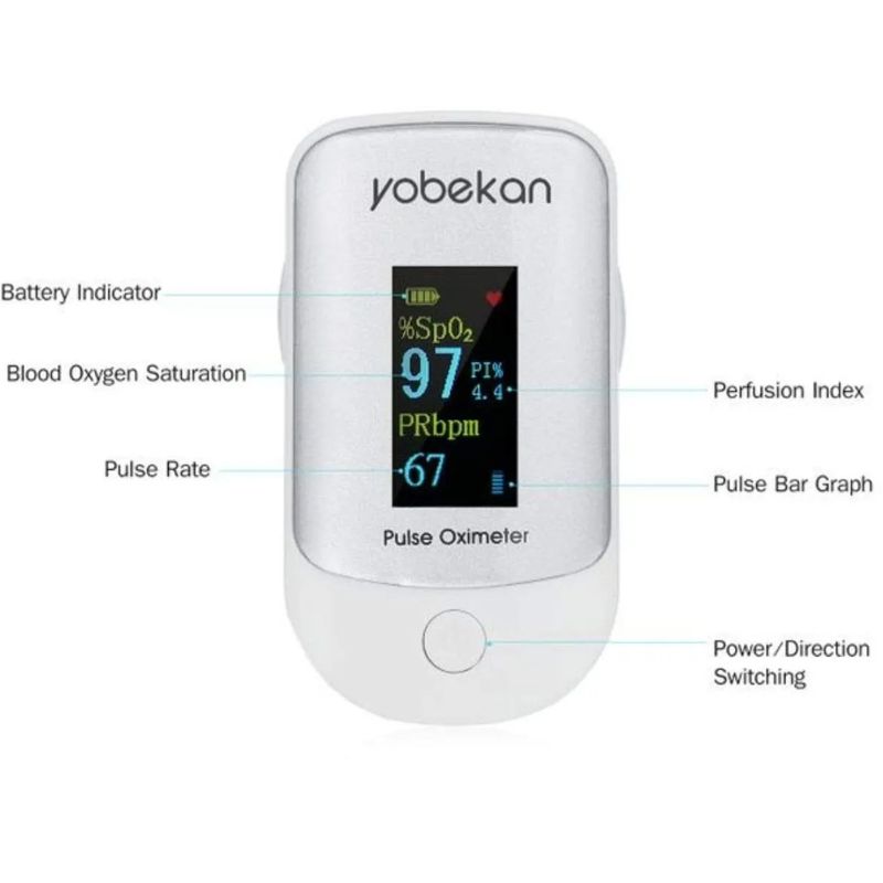 OXIMETRO DE PULSO YOBEKAN ORIGINAL  SpO2 DIGITAL, BLANCO (MAS REGALO)