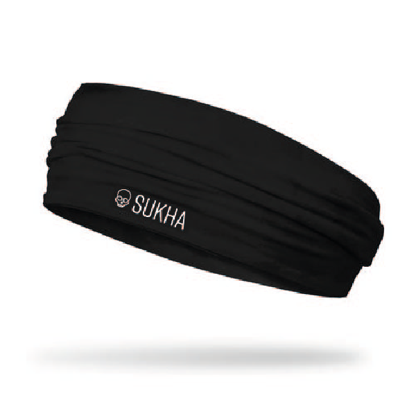 SUKHA - 2 Bandas Deportivas para la Cabeza Hombre Nylon (Roja/Gris)