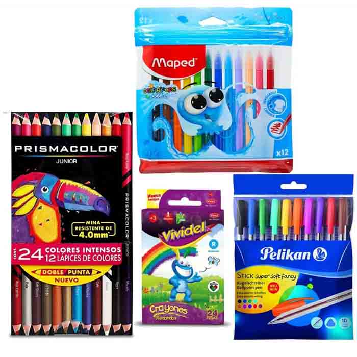 Colores Prismacolor Junior + Plumones + Plumas .-
