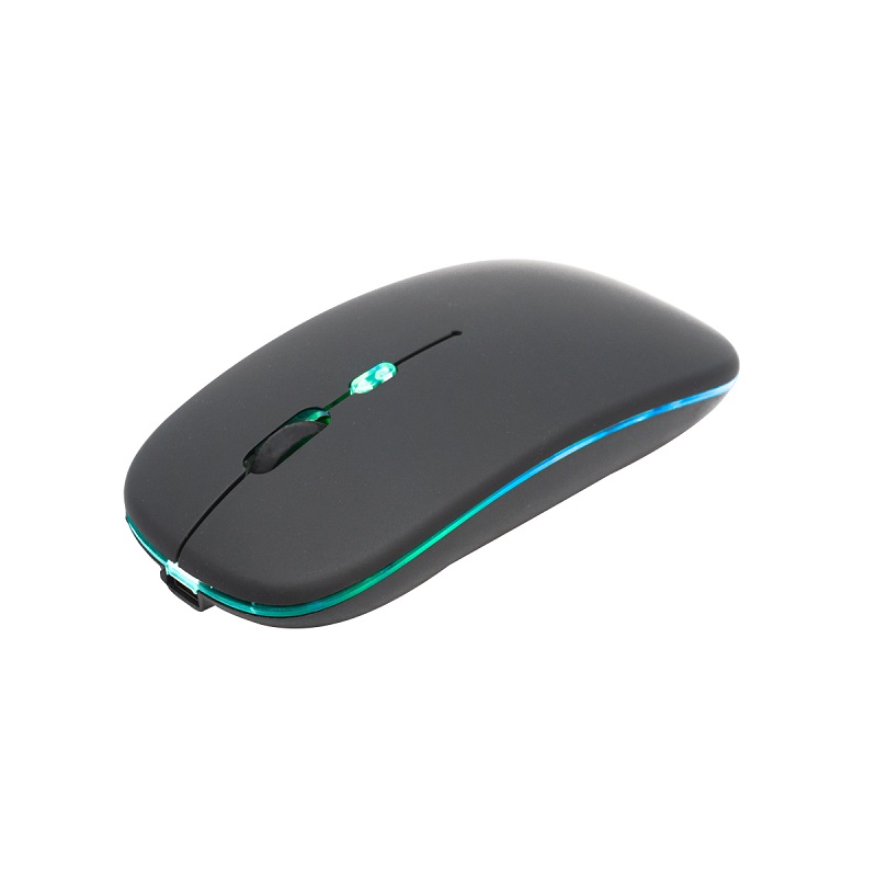 Mouse Gamer Inalámbrico Raton Con Luz Led Rgb Usb Recargable. Negro