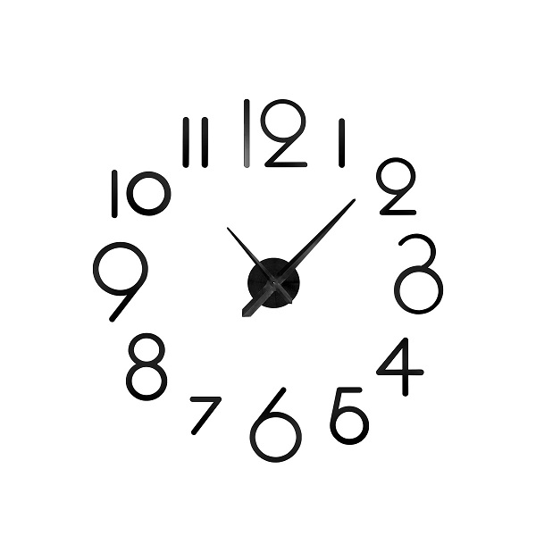 Reloj de pared 3D light sin marco decorativo. Negro