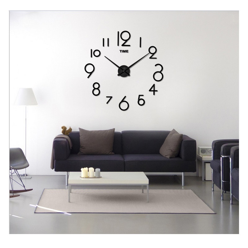Reloj de pared 3D light sin marco decorativo. Negro