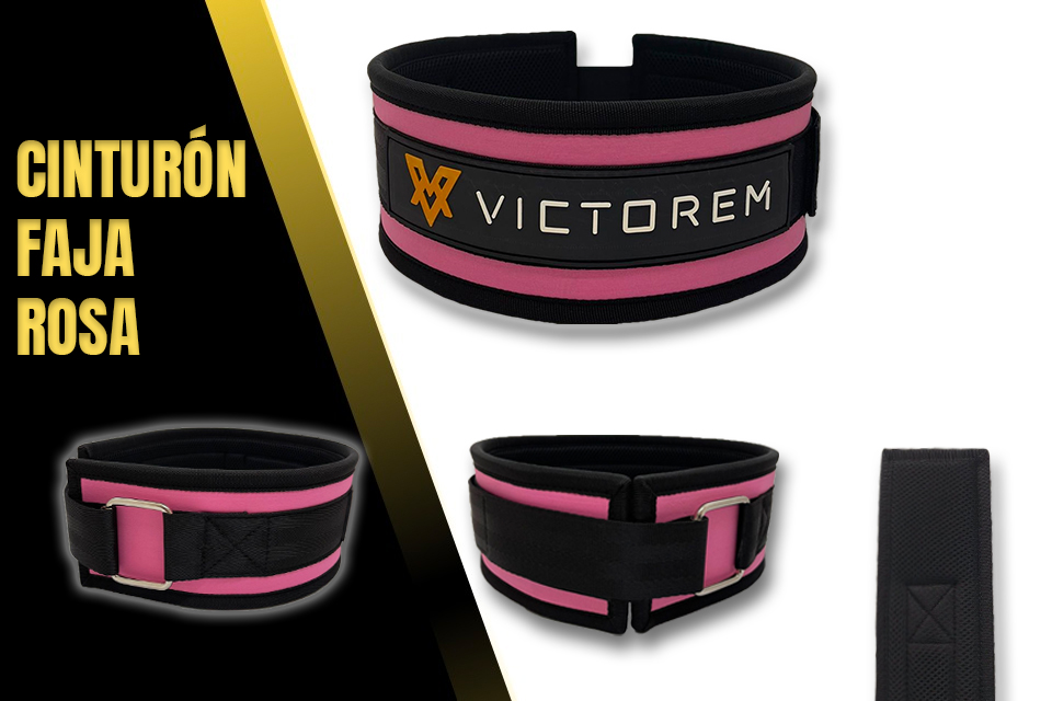 Cinturón Faja Gym Crossfit Halterofilia Rosa Victorem