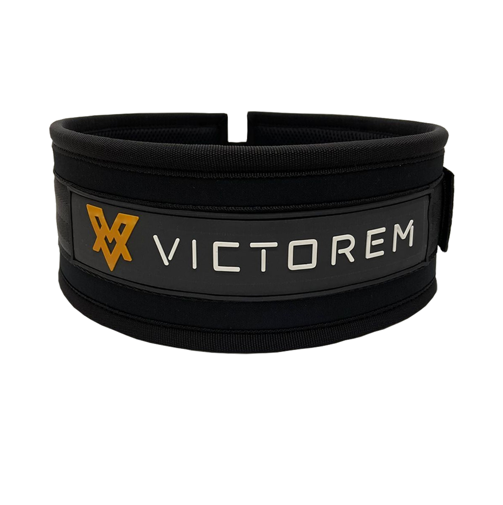 Cinturón Faja Gym Crossfit Halterofilia Color Negro Victorem