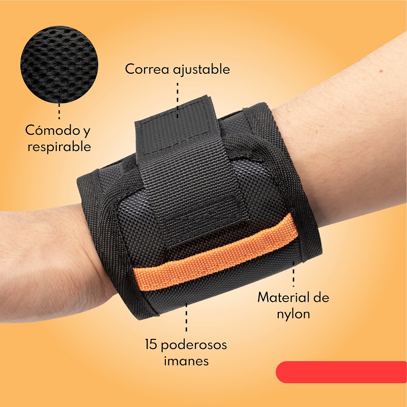 Pulsera Muñequera Magnetica Con Iman Porta Herramienta