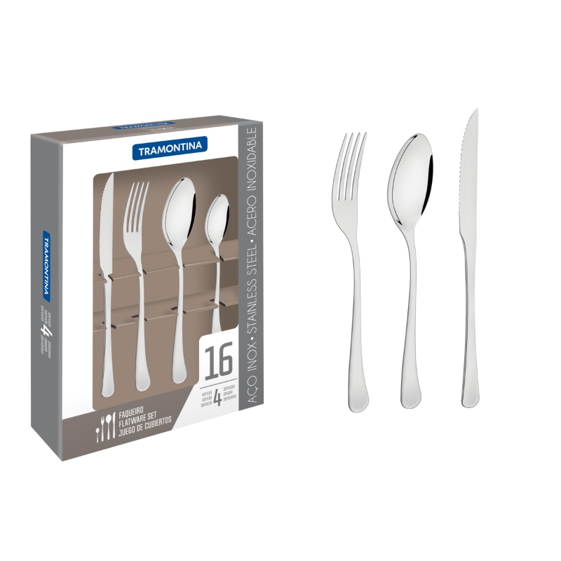 Juego de cubiertos Havana Tramontina 66945/554 de acero inoxidable 16 piezas END