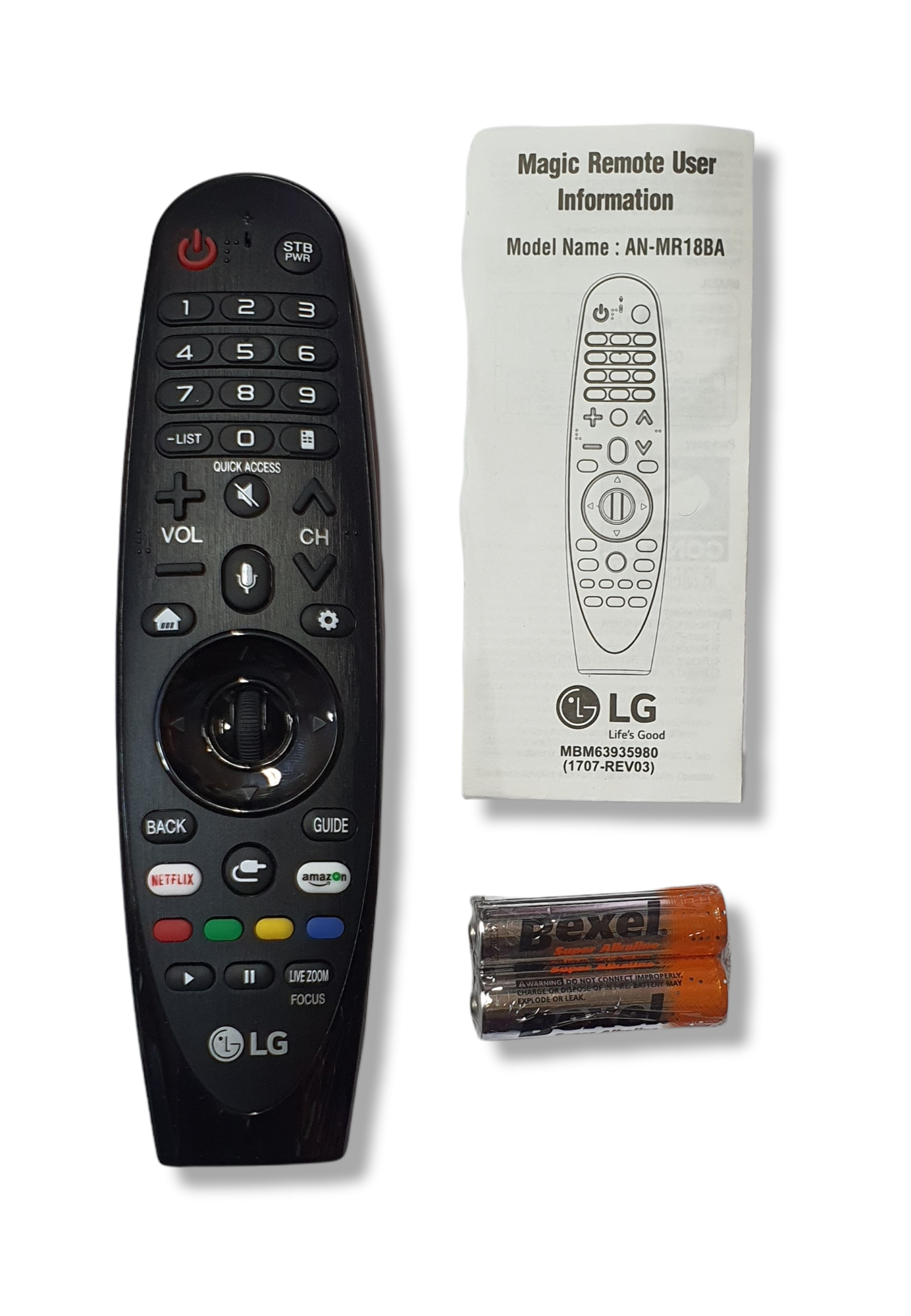 CONTROL REMOTO ORIGINAL LG MAGIC CON COMANDO DE VOZ MOD. AN-MR18BA
