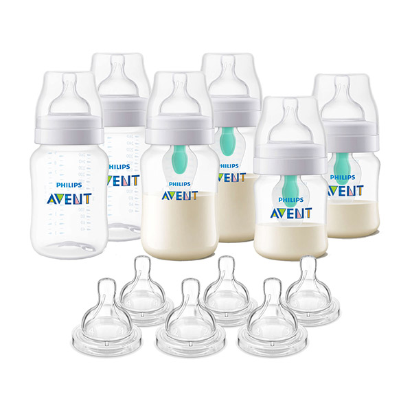 Biberones Anticolicos con Valvula Air Free y Tetinas Philips Avent 16pz Biberones Anticolicos con Valvula Air Free y Tetinas Philips Avent 16pz