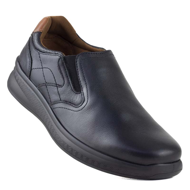 ZAPATOS FLEXI PARA CABALLERO DE PIEL CASUALES 408203 NEGRO