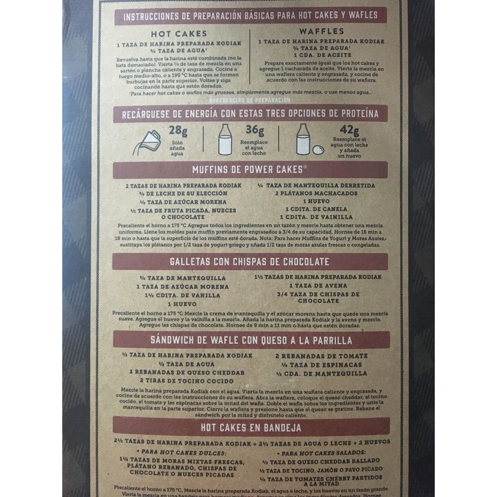 Harina Para Hot Cakes Wafles Proteína 2kg Kodiak Cakes
