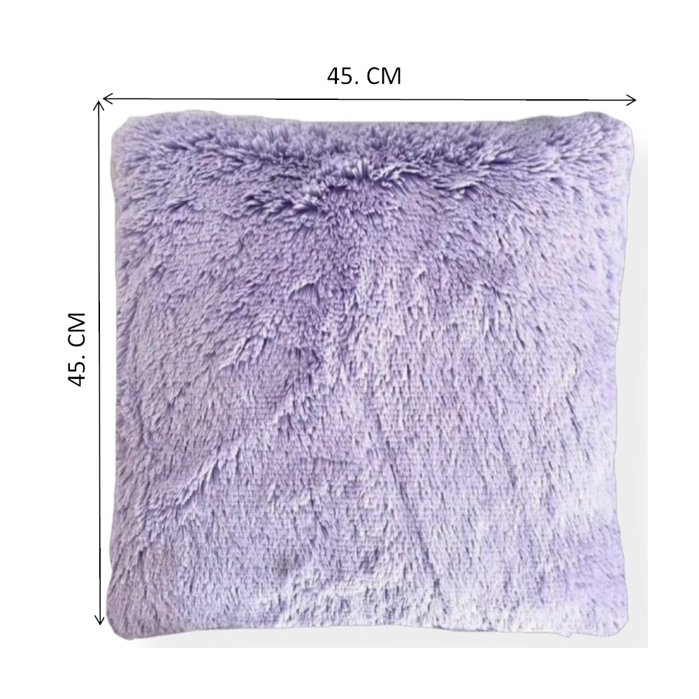 Cojín almohada decorativo peluche moderno sala recamara suave morado lila 1 pza.