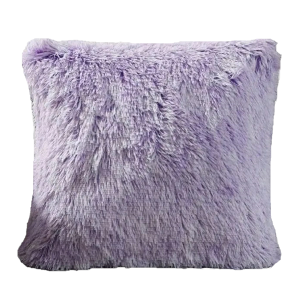 Cojín almohada decorativo peluche moderno sala recamara suave morado lila 1 pza.