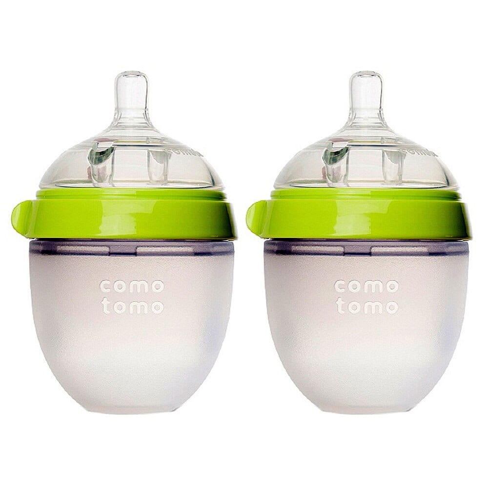 Biberón Comotomo Tacto Natural Flujo Lento 0-3 Meses 150 Ml 2 Piezas Verde