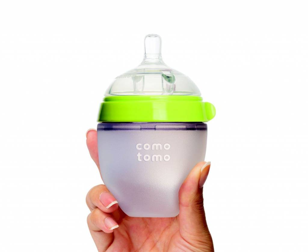 Biberón Comotomo Tacto Natural Flujo Lento 0-3 Meses 150 Ml 2 Piezas Verde