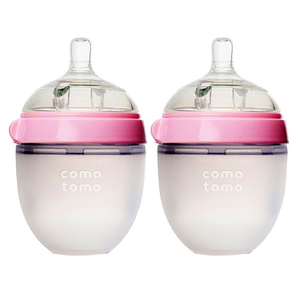 Biberón Comotomo Tacto Natural Flujo Lento 0-3 Meses 150 Ml 2 Piezas Rosa