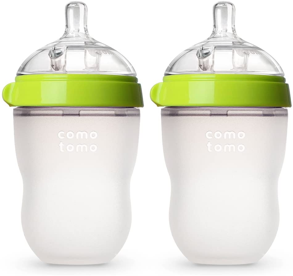 Biberón Comotomo Tacto Natural Flujo Medio 3-6 Meses 250 Ml 2 Piezas Verde
