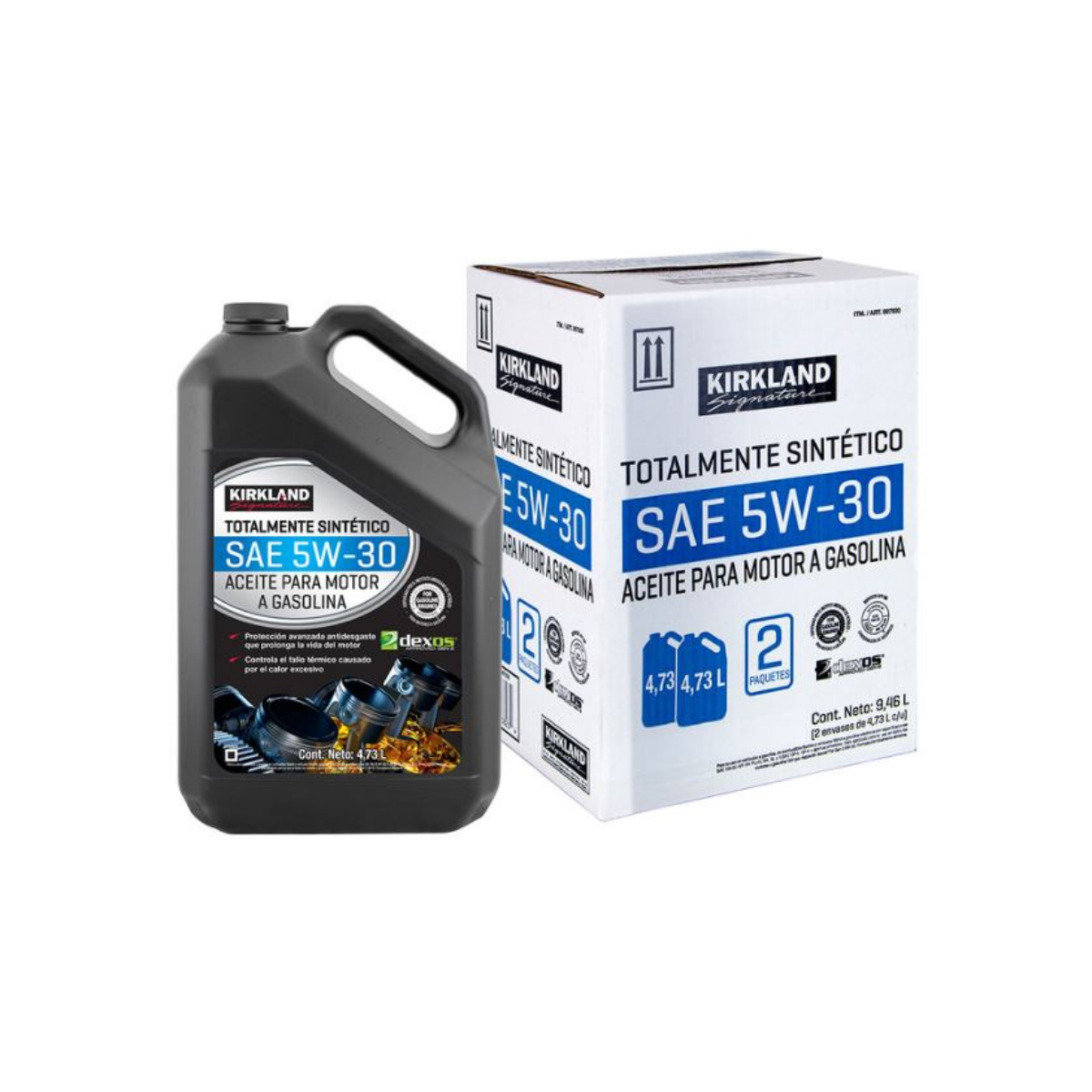 2 BOTELLAS ACEITE SINTÉTICO PARA MOTOR 5W30 KIRKLAND 4.73L