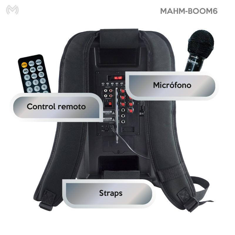 Bocina 3500 W Bluetooth Batería 6 h Control Agarraderas Correas / Master / MAHM-BOOM6