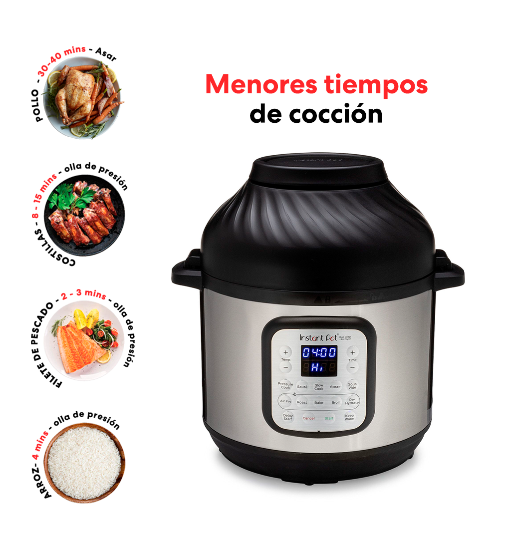 Olla de presión multifuncional eléctrica Instant Pot Duo Crisp + Freidora de Aire (5,7 litros)